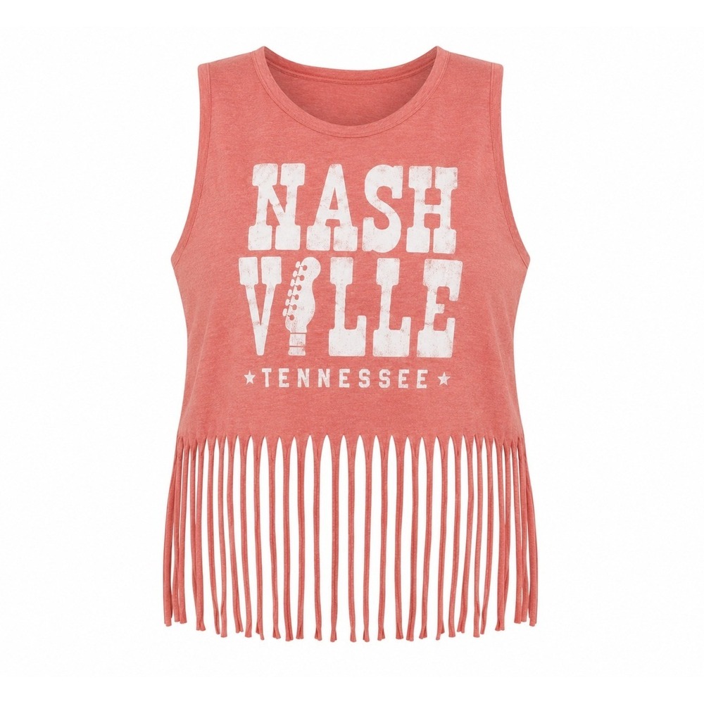 Nashville Tennessee Fringe Muscle Tank Top Small festival concert western band